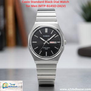 Casio Standard Black Dial Watch for Men (MTP-B145D-2A1V)
