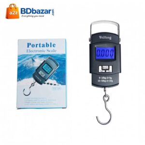 Portable hanging kitchen scale for measuring food weight with precision, compact digital weighing tool for home and travel use