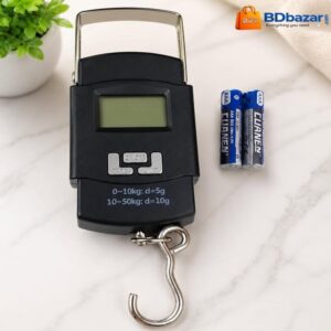 Portable hanging kitchen scale for measuring food weight with precision, compact digital weighing tool for home and travel use