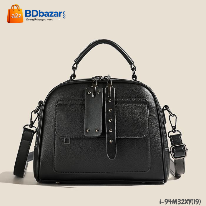 High end ladies' handbag multi-layer large capacity commuting Black bag