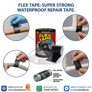 Flex Tape waterproof adhesive repair tape used to seal leaks on pipes, roofs, and surfaces
