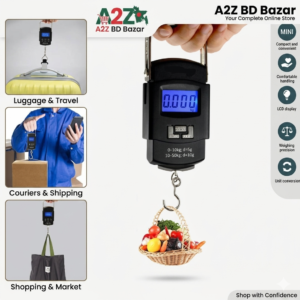 Portable hanging kitchen scale for measuring food weight with precision, compact digital weighing tool for home and travel use