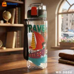 Cute Cartoon Pattern Straw Water Bottle WB-0006