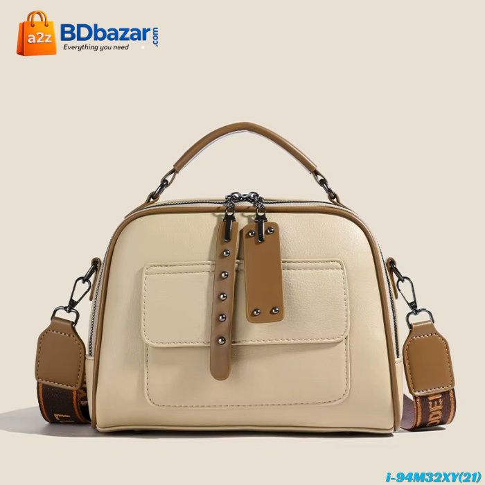 High end ladies' handbag multi-layer large capacity commuting White bag